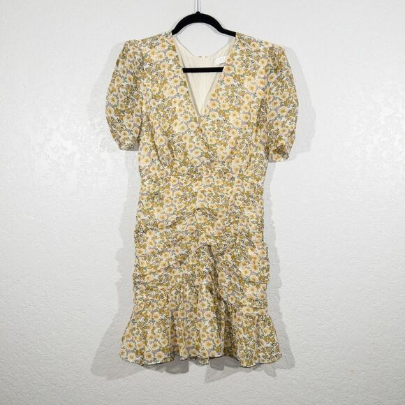 ASTR The Label Mustard & Blue Daisy Floral Lucky Me Dress Size Medium - Picture 2 of 9